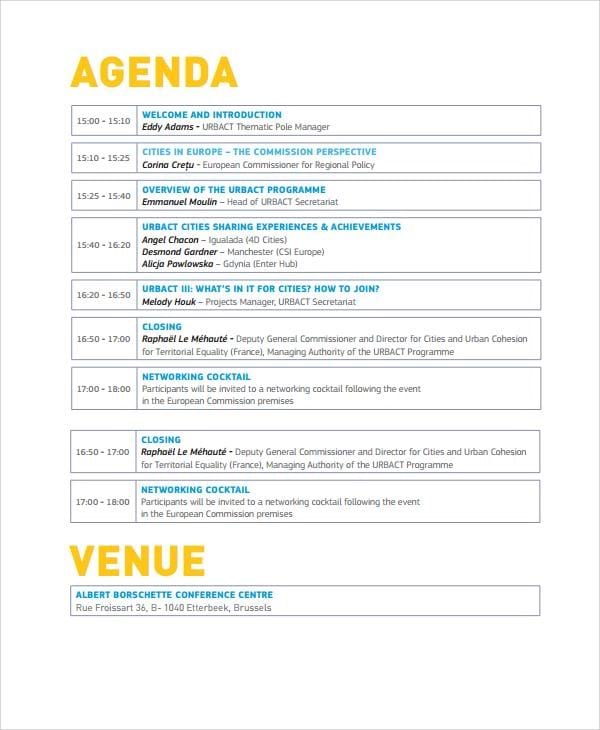 How you can structure your event agenda to include all relevant sessions in a concise manner