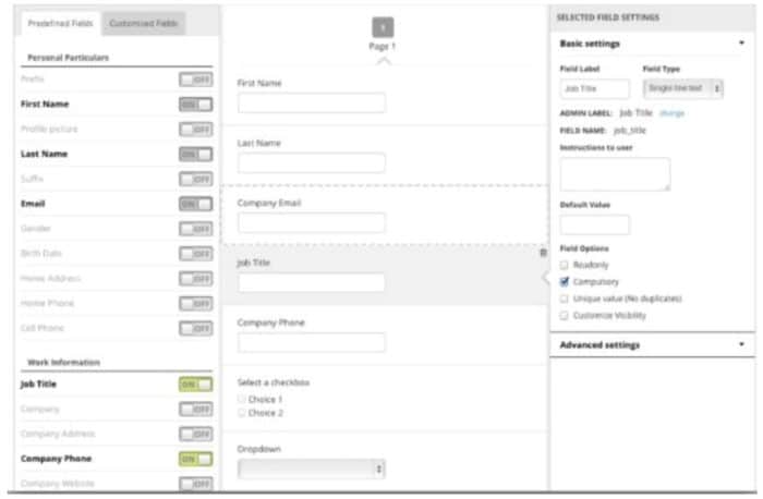 Examples of registration forms for events