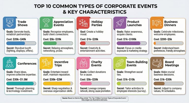 10 Most Common Types of Corporate Events (2025 Guide)