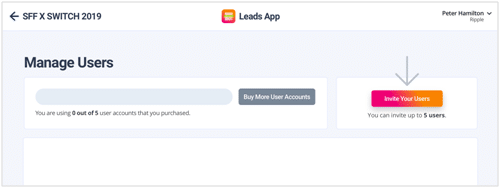 Invite users to the Gevme Leads Scan App