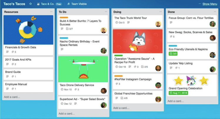 Trello productivity app