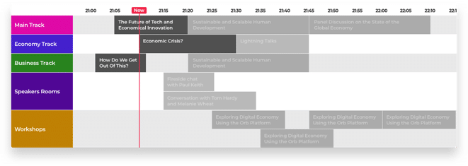 Set up an interactive agenda for your virtual events