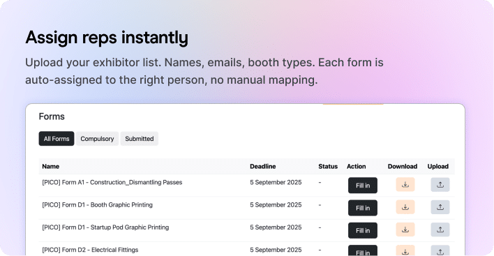 Assign reps instantly