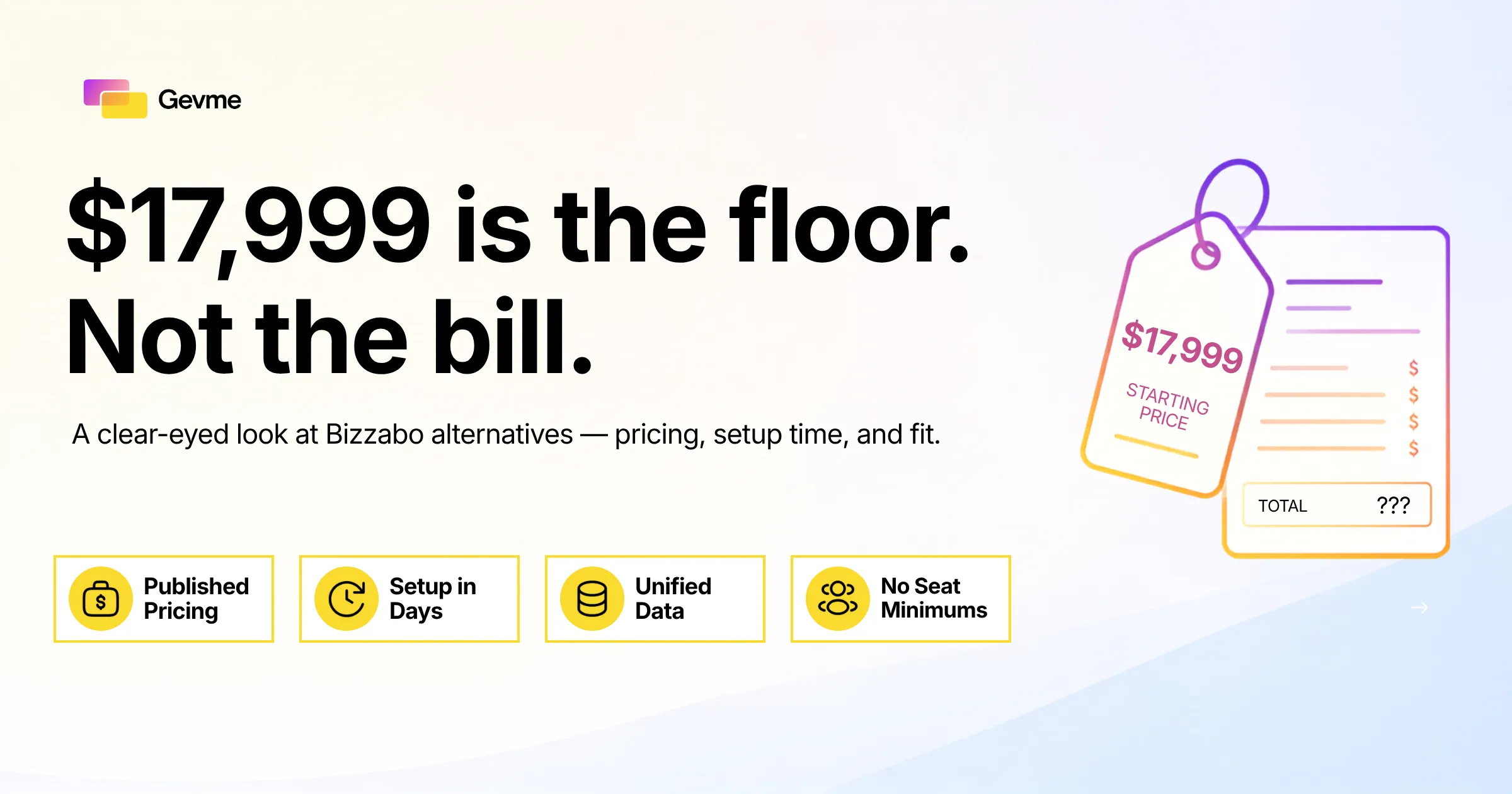 Bizzabo pricing starts at 17,999 dollars as a floor, not the final bill