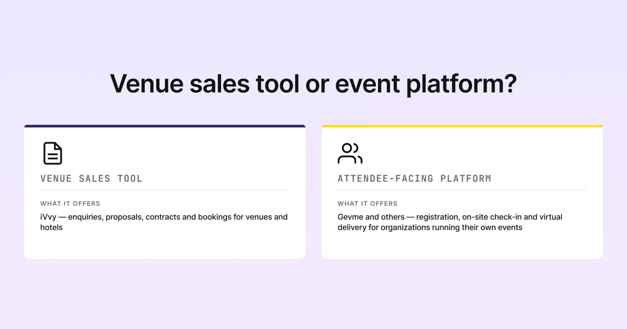 Venue sales tool or event platform