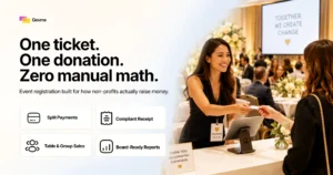 One ticket, one donation, zero manual math