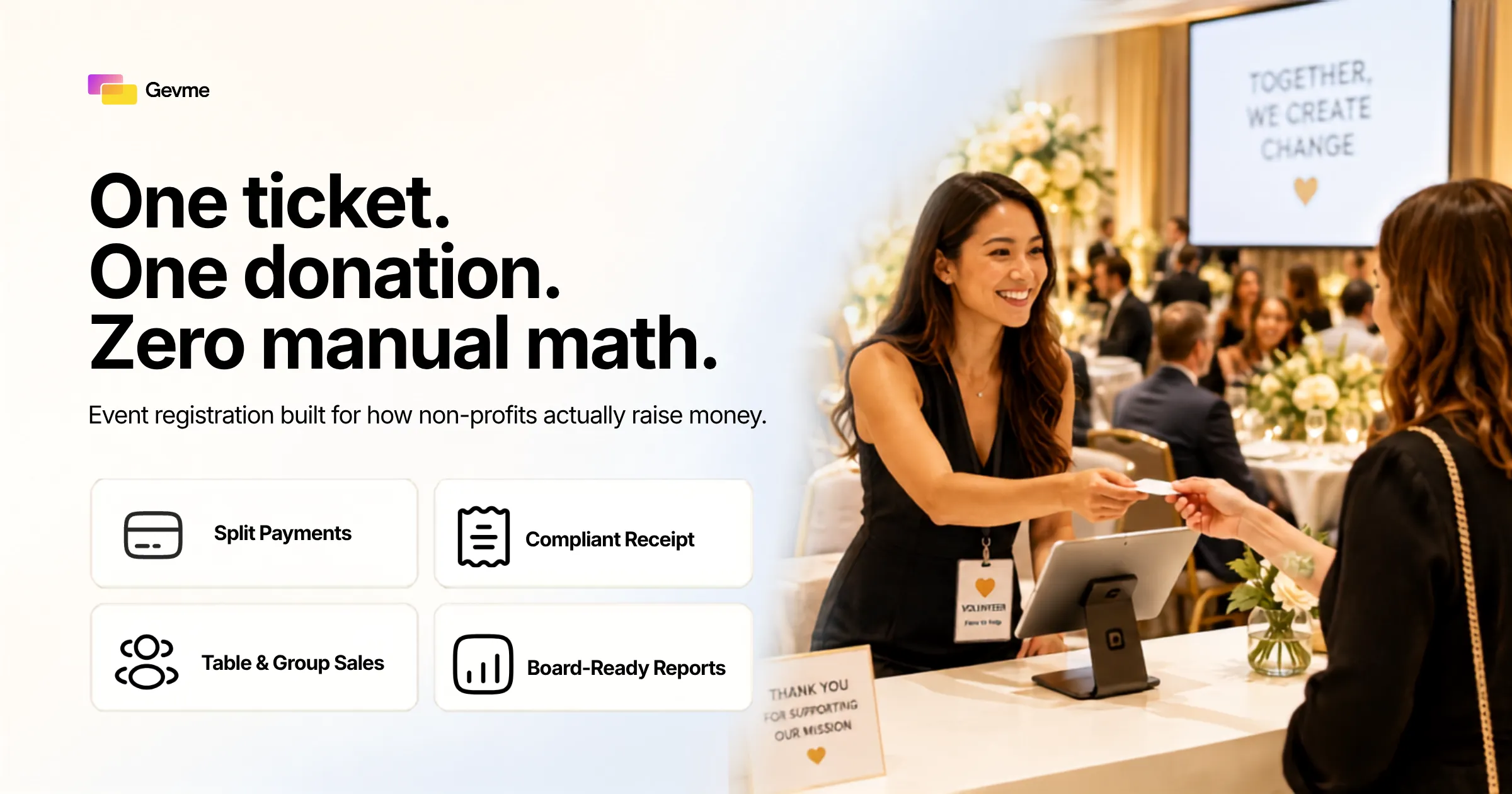 One ticket, one donation, zero manual math