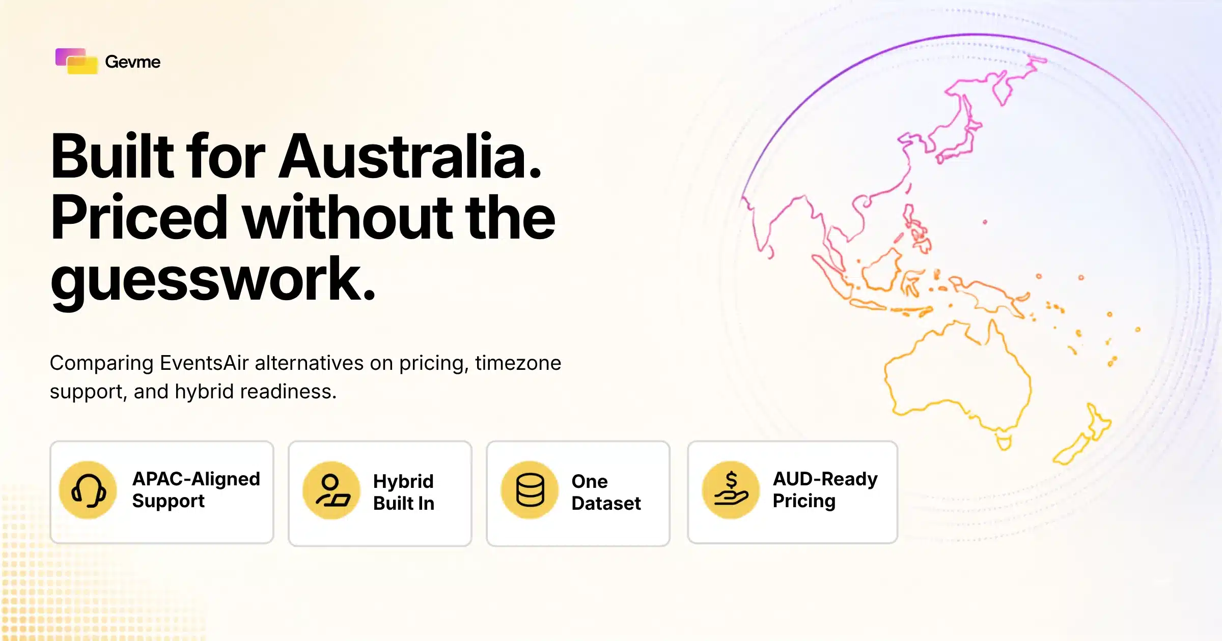 Event software built for Australia and priced without the guesswork