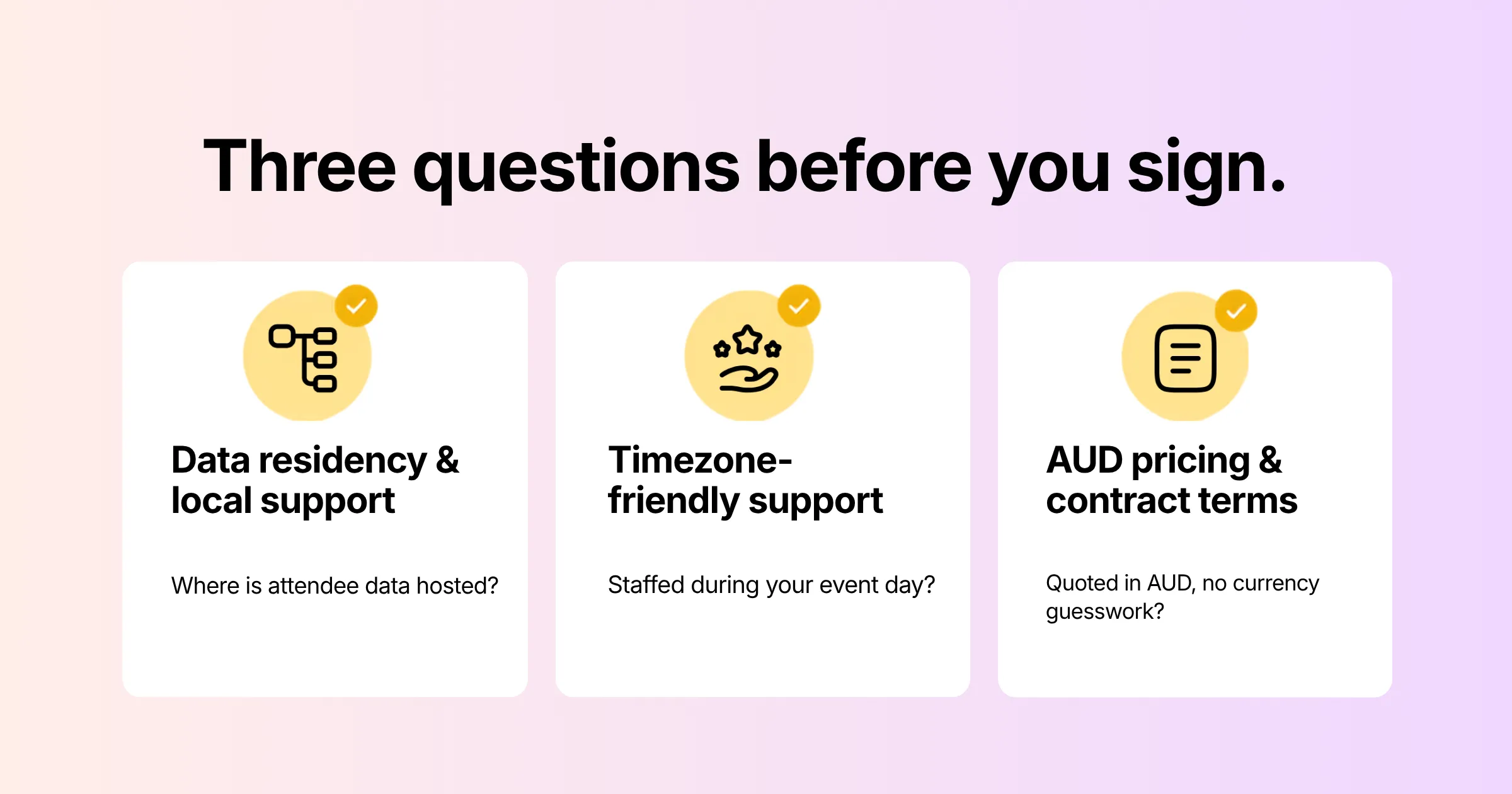 Three questions to ask before you sign