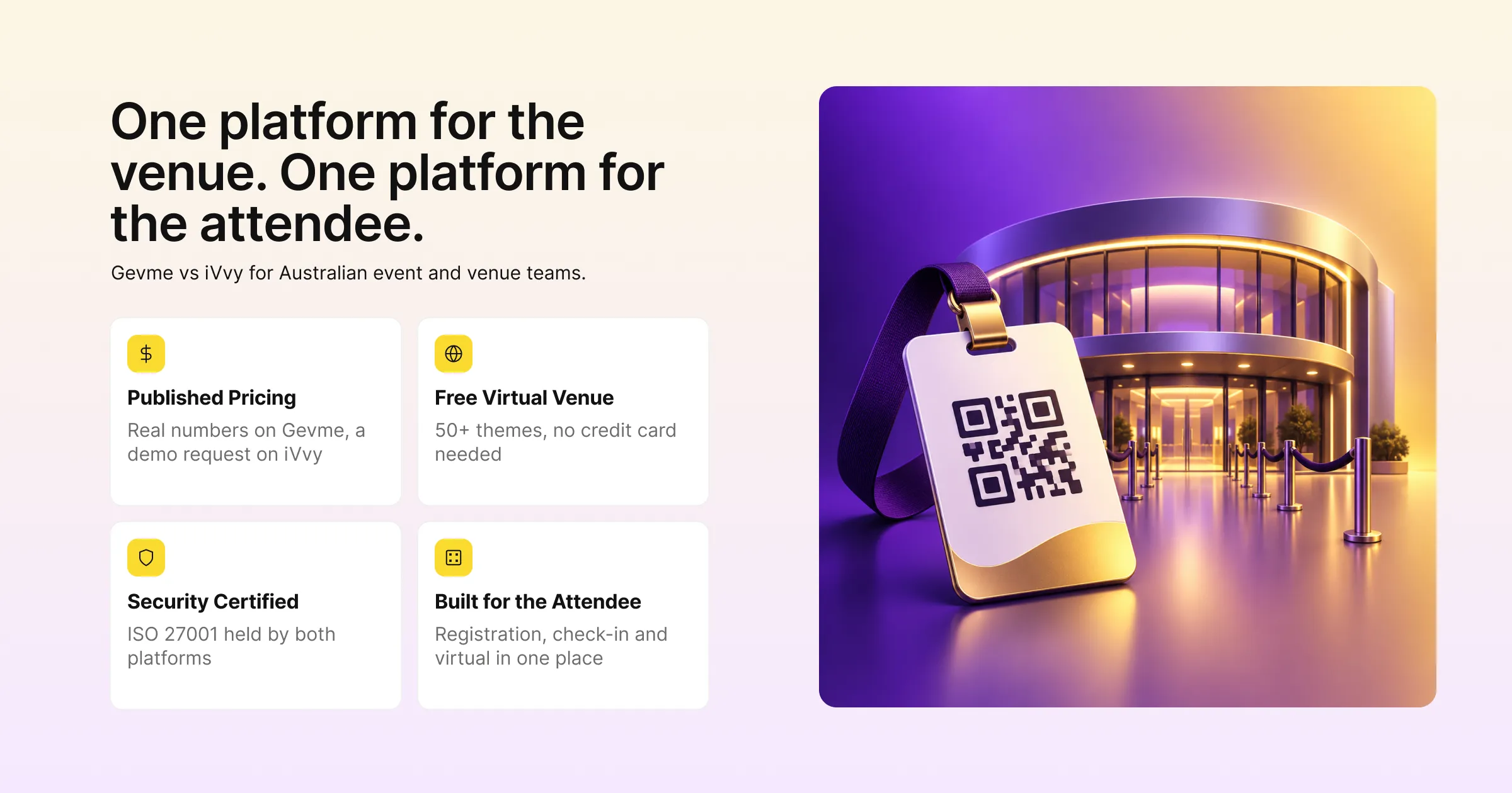 One platform for the venue, one for the attendee: Gevme and iVvy compared for Australian event and venue teams