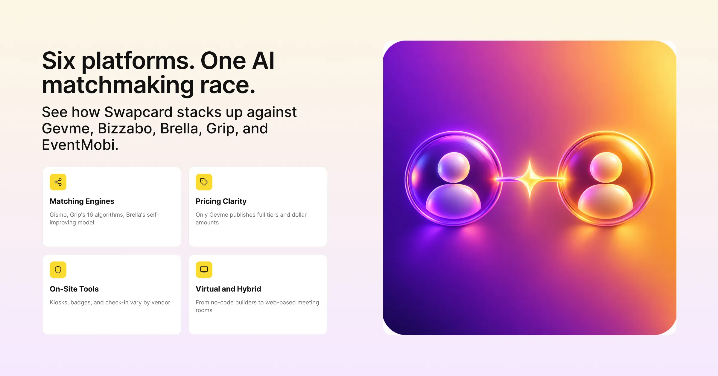 Six platforms, one AI matchmaking race: Swapcard alternatives for event networking compared