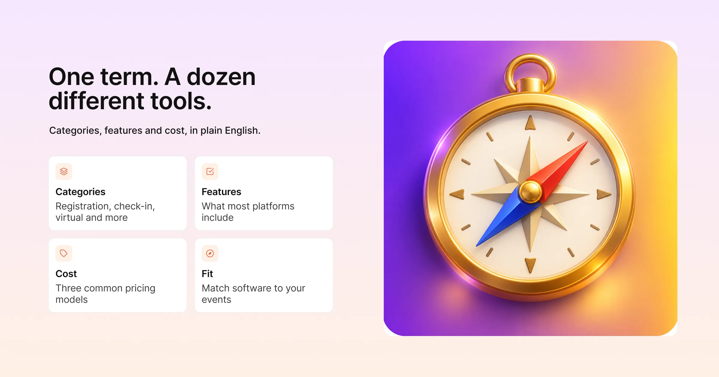 One term, a dozen different tools: event management software categories, features and cost in plain English