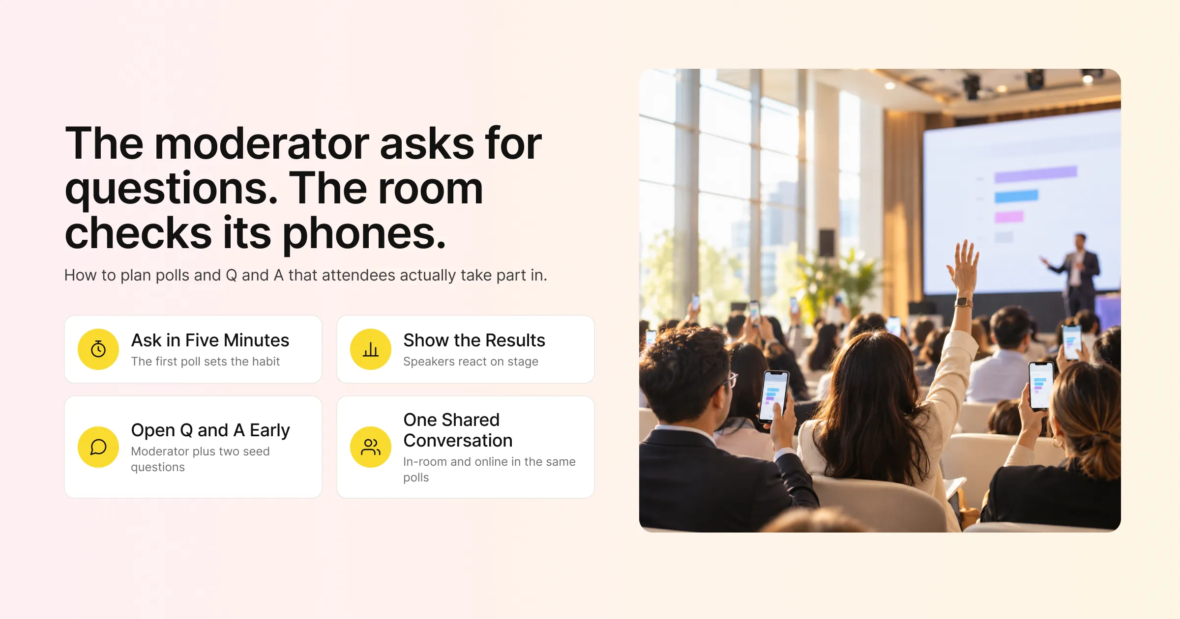 How to plan event polls and Q and A that attendees actually take part in